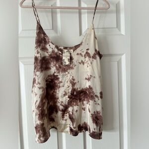 Blu Pepper Brown and Cream Tie-Dye Top